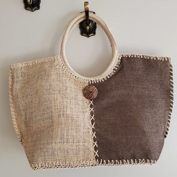 Bijoux Terner Handbags - Tan & Brown Beach Bag